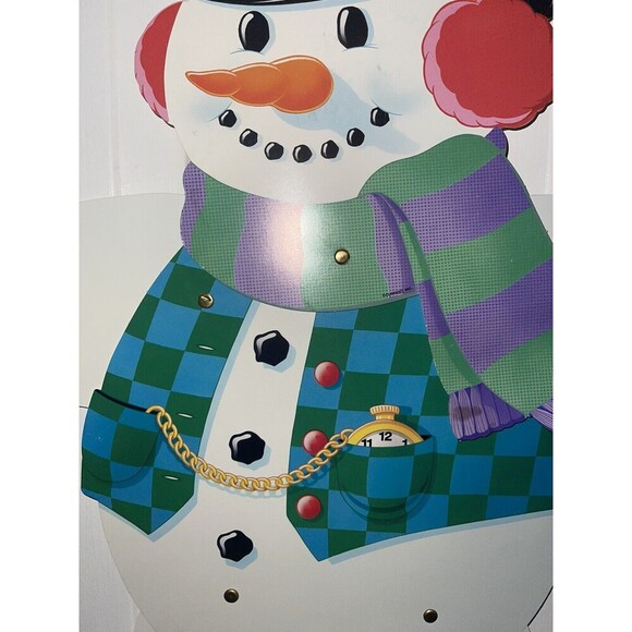 Vintage Die Cuts Snowman Christmas Signs Pop Out Jointed Decorations 1980s 25” - Picture 3 of 10